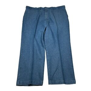 Haggar Premium Denim Pants Mens 46x29 Blue Jeans‎ Classic Fit Stretch